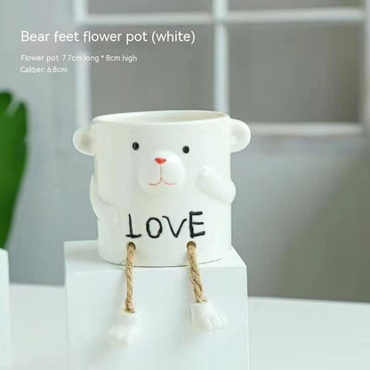 Pot de fleurs décorés, atypique et adorable