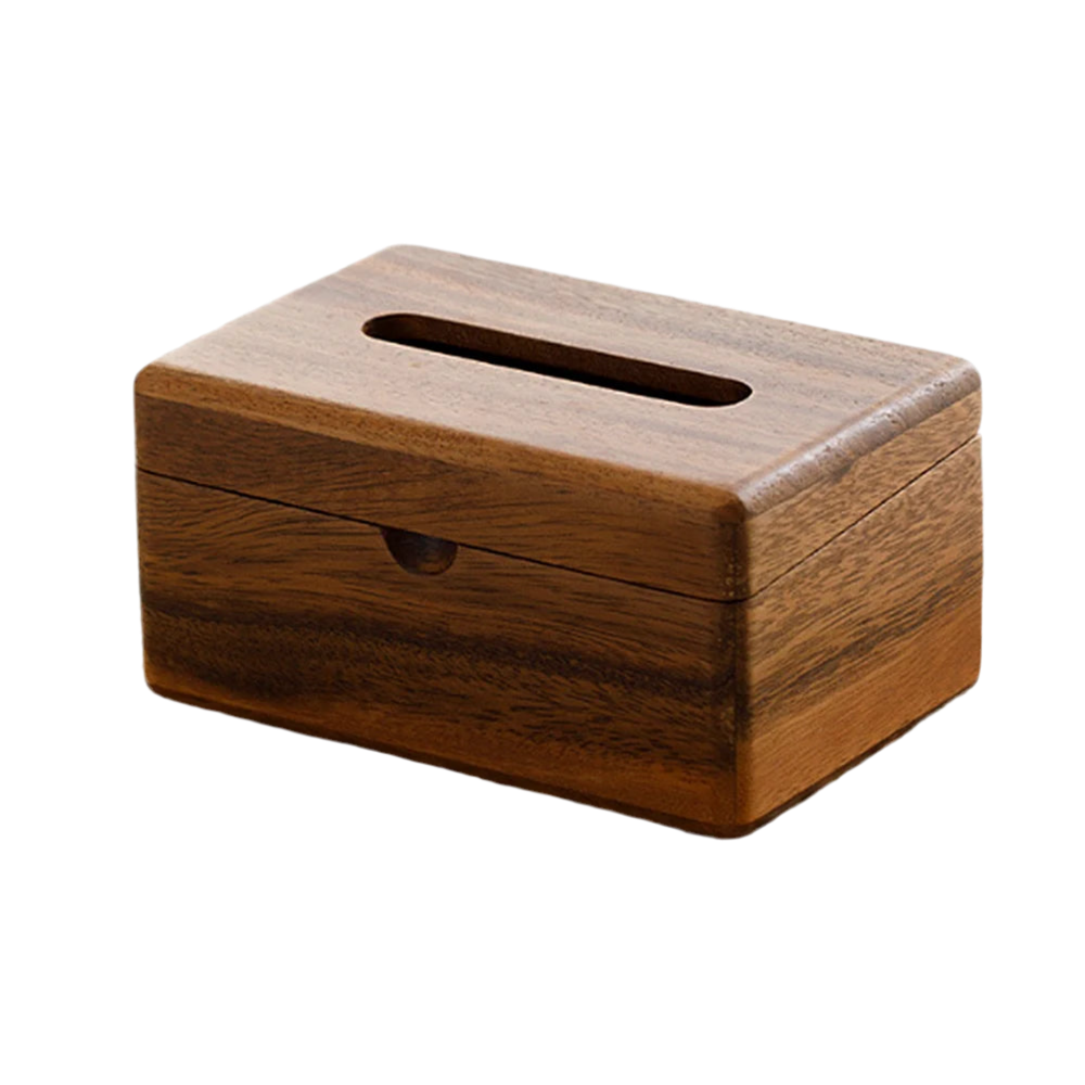 Boîte distributrice de mouchoirs en noyer