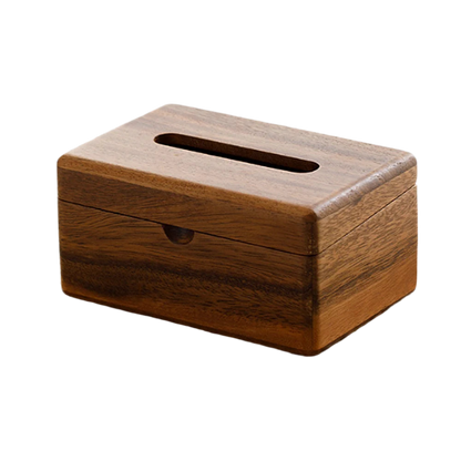 Boîte distributrice de mouchoirs en noyer