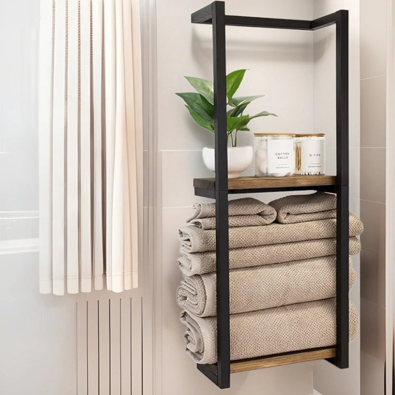 Porte-serviettes de salle de bain pour serviettes roulées