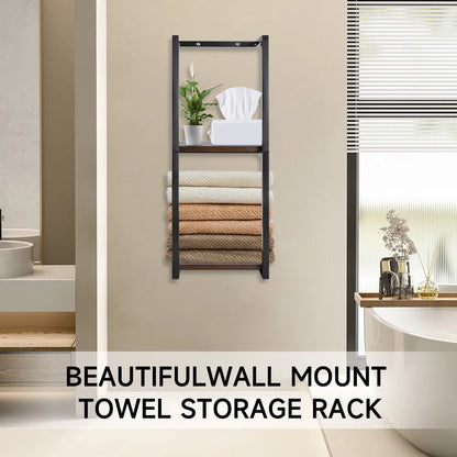 Porte-serviettes de salle de bain pour serviettes roulées
