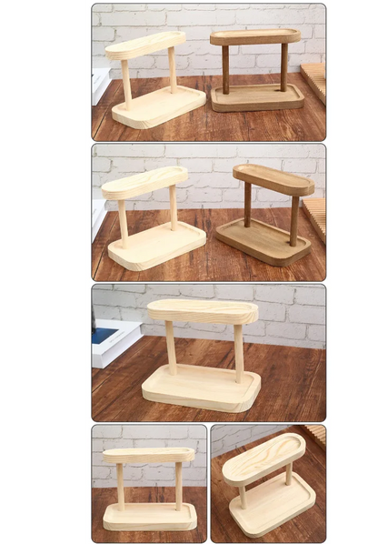 Support de rangement en bois 2 couches de présentoir