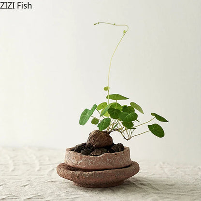Vase en poterie brute, Pots de fleurs