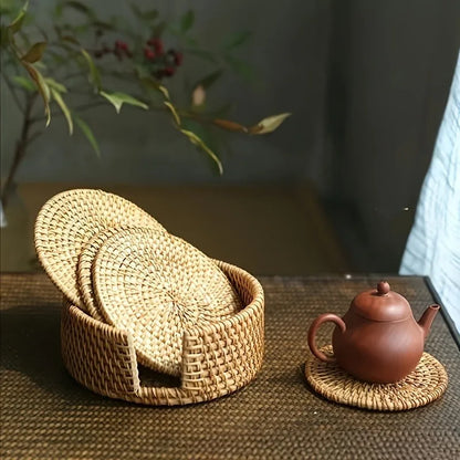Dessous de verre en rotin fabriqué à la main