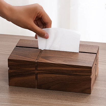 Boîte distributrice de mouchoirs en noyer