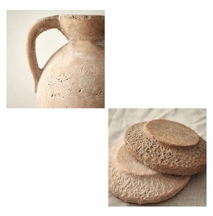 Vase en poterie brute, Pots de fleurs