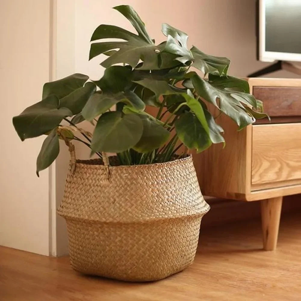 Pot de fleurs en rotin pour rangement de vêtements sales, WF1015