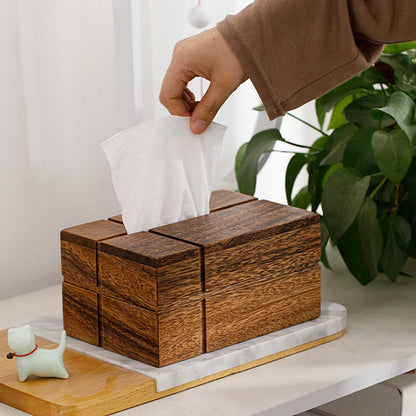 Boîte distributrice de mouchoirs en noyer
