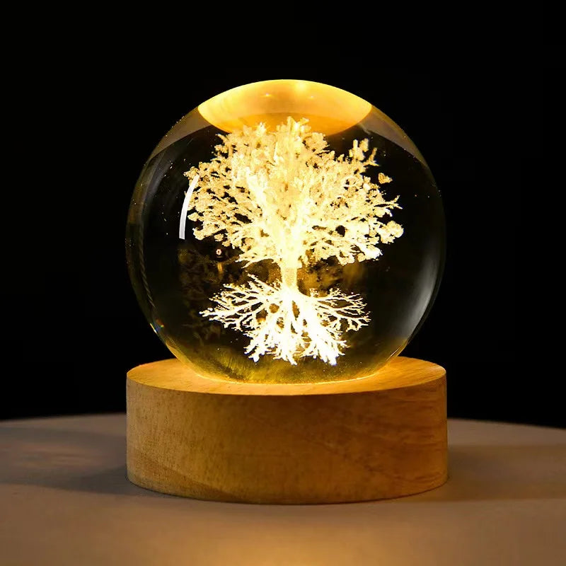 Veilleuse arbre de vie à gravure laser 3D