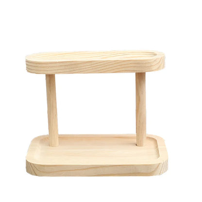 Support de rangement en bois 2 couches de présentoir