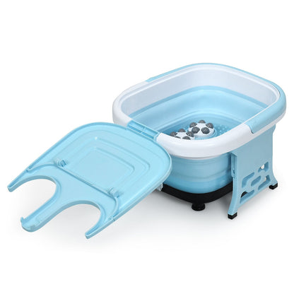 Bain De Pieds Thalasso Balnéothérapie Avec Télécommande Cuve Repliable Lumière Infrarouge Avec Massage À Bulles Et Vibration Bleu